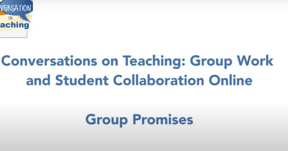 Group Work and Student Collaboration Online: Group Promises