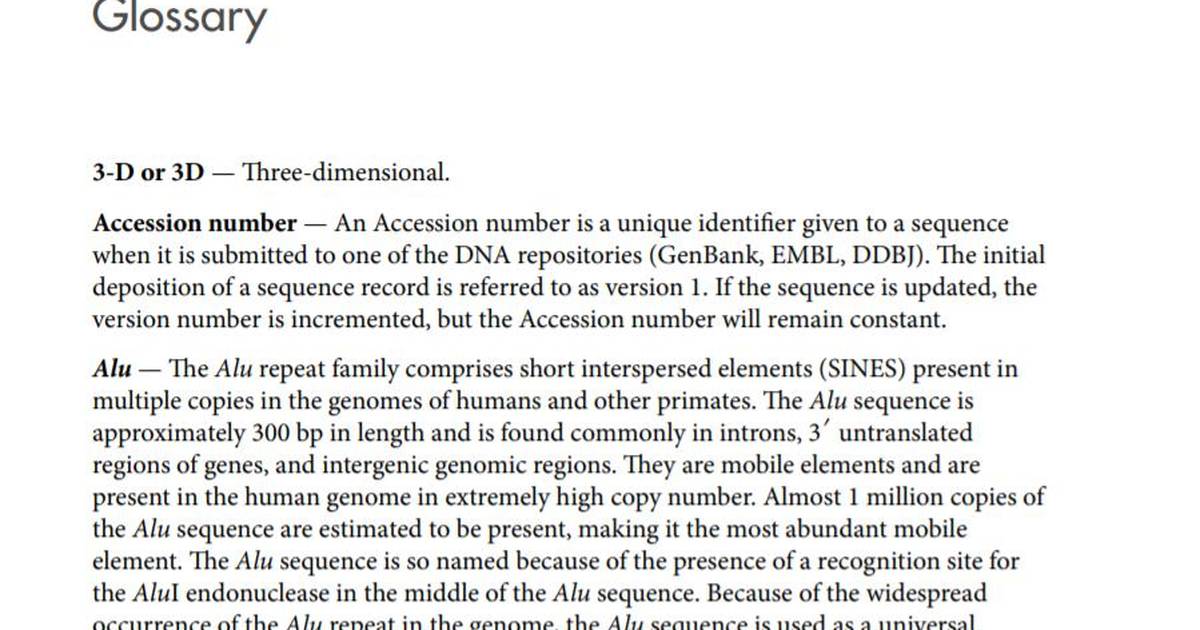 NCBI Glossary