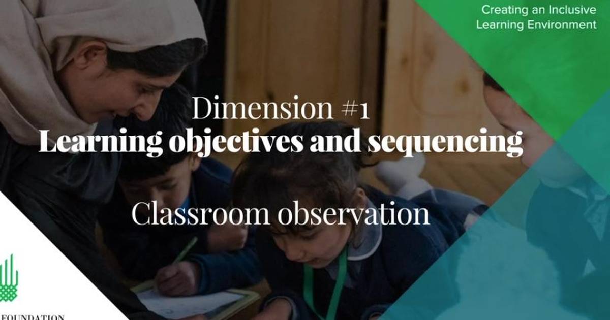 Learning Objectives and Sequencing: Classroom Observation