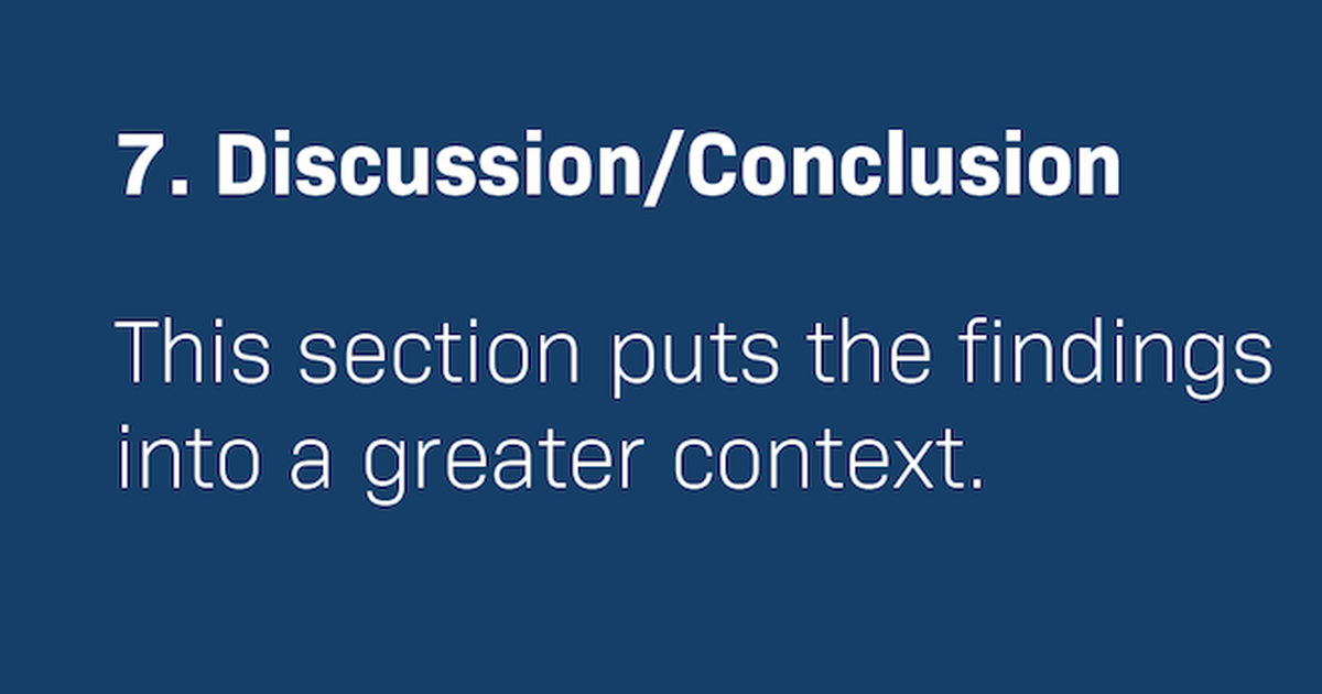 An Article Dissected: Discussion and Conclusion