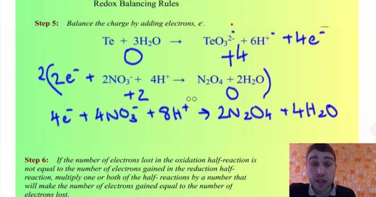 Balancing Redox Equations Worked Example 1