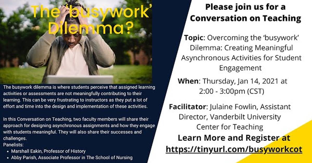Overcoming the 'Busywork' Dilemma: Creating Meaningful Asynchronous Activities