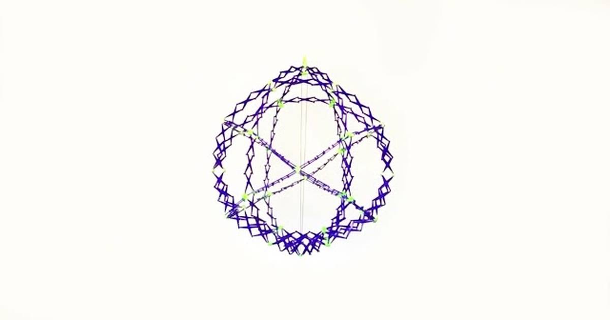 Hoberman Sphere Expanding Slowly